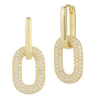 Sunkissed Sterling Cubic Zirconia Link Drop Earrings