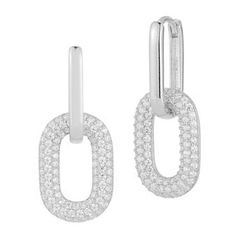 Sunkissed Sterling Cubic Zirconia Link Drop Earrings