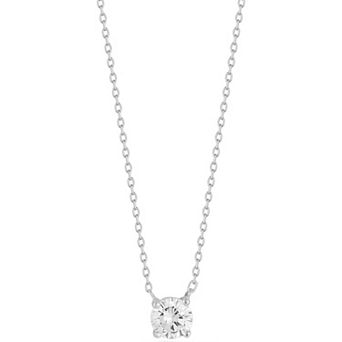 Sunkissed Sterling Cubic Zirconia Solitaire Necklace