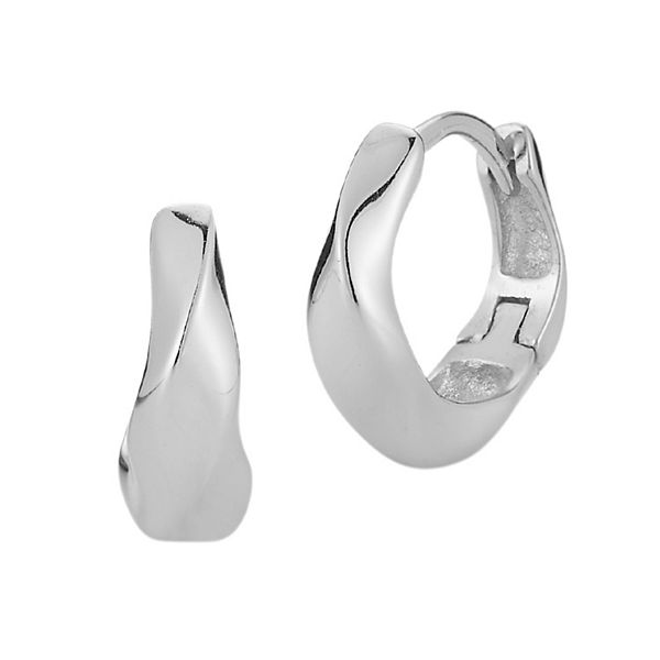 Sunkissed Sterling Wave Huggie Hoop Earrings