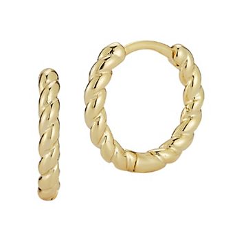 Sunkissed Sterling Twist Huggie Hoop Earrings