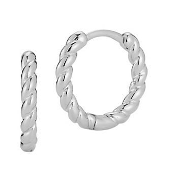 Sunkissed Sterling Twist Huggie Hoop Earrings