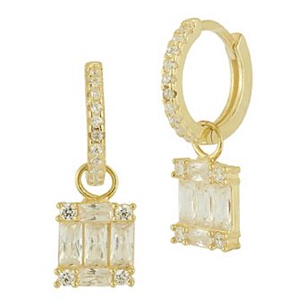 Sunkissed Sterling Cubic Zirconia Cluster Charm Drop Earrings