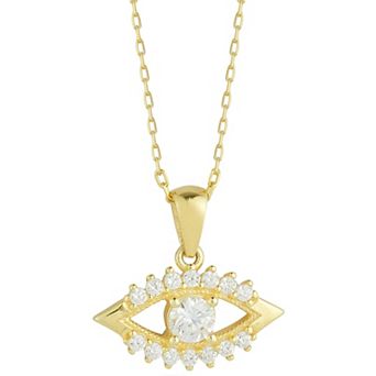 Sunkissed Sterling Cubic Zirconia Evil Eye Pendant Necklace