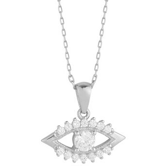 Sunkissed Sterling Cubic Zirconia Evil Eye Pendant Necklace