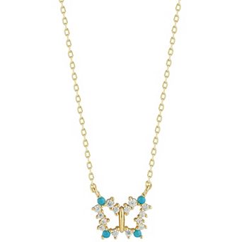 Sunkissed Sterling Cubic Zirconia Butterfly Pendant Necklace