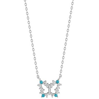 Sunkissed Sterling Cubic Zirconia Butterfly Pendant Necklace