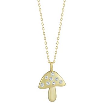 Sunkissed Sterling Cubic Zirconia Mushroom Pendant Necklace