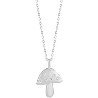 Sunkissed Sterling Cubic Zirconia Mushroom Pendant Necklace