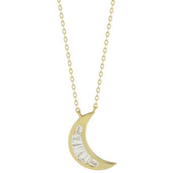 Sunkissed Sterling Cubic Zirconia Moon Pendant Necklace