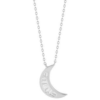 Sunkissed Sterling Cubic Zirconia Moon Pendant Necklace
