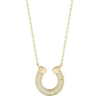 Sunkissed Sterling Cubic Zirconia Horseshoe Pendant Necklace