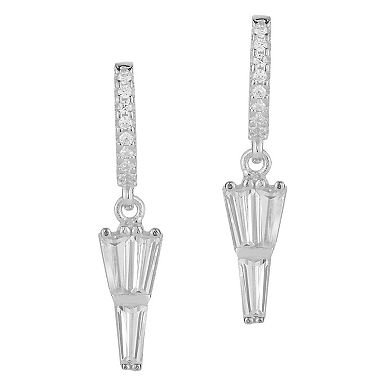 Sunkissed Sterling Cubic Zirconia Charm Huggie Hoop Earrings