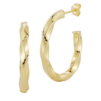 Sunkissed Sterling Bold Oval Twist Hoop Earrings