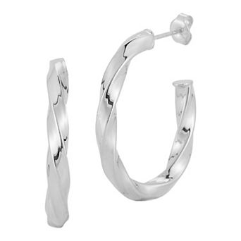 Sunkissed Sterling Bold Oval Twist Hoop Earrings