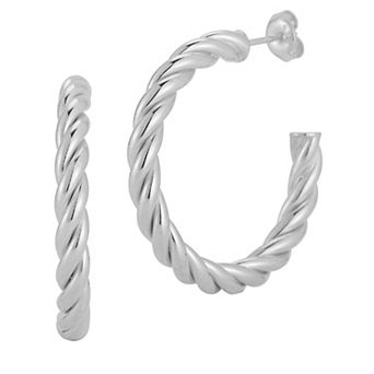 Sunkissed Sterling Large Twist Hoop Earrings