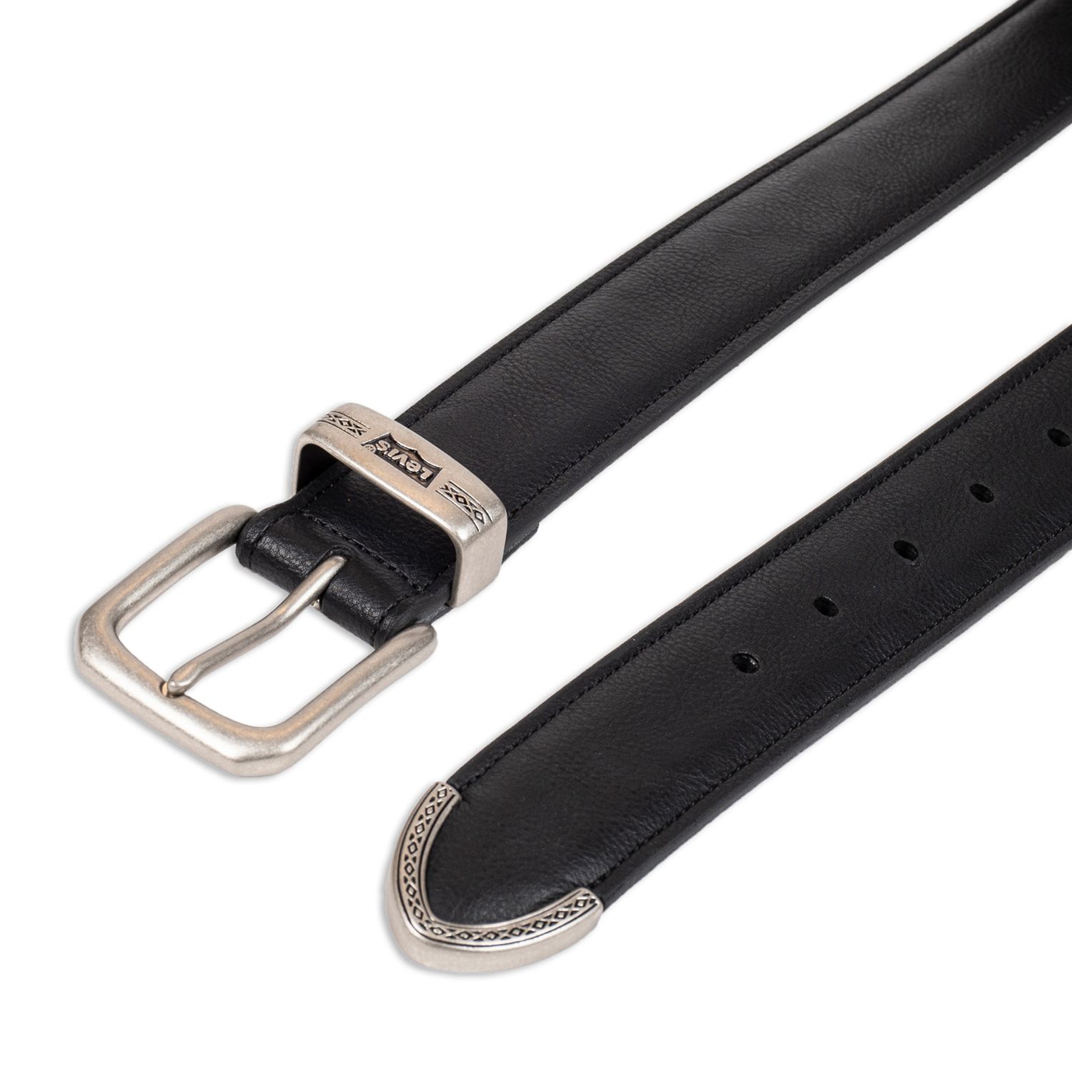 Levi‘s Herren & Unisex Washed Web Belt – Schwarzer Baumwollgürtel, Basic-Design