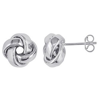 Stella Grace 10k White Gold Love Knot Stud Earrings