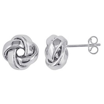 Stella Grace 10k White Gold Love Knot Stud Earrings
