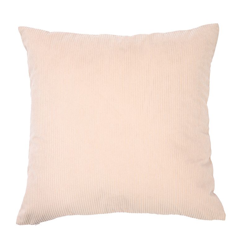 FRESHMINT Solid Ribbed Textured Throw Pillow, White, 18X18