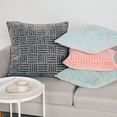 FRESHMINT Staggered Stripe Chenille Woven Jacquard Throw Pillow