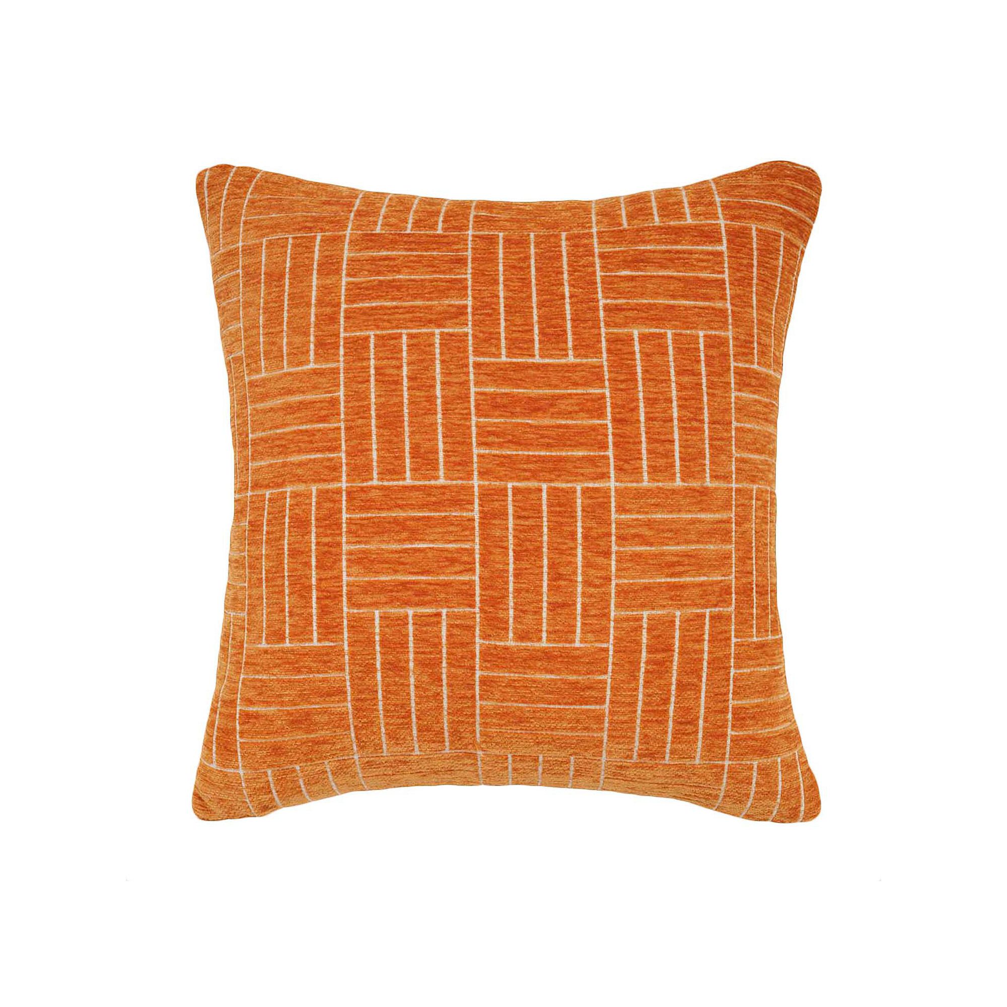 FRESHMINT Staggered Stripe Chenille Woven Jacquard Throw Pillow, Bronze Ora