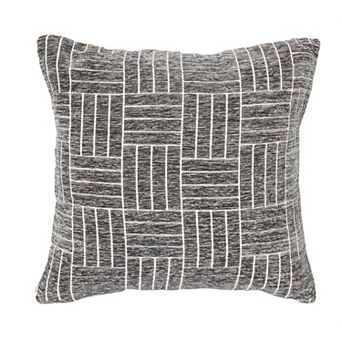FRESHMINT Staggered Stripe Chenille Woven Jacquard Throw Pillow