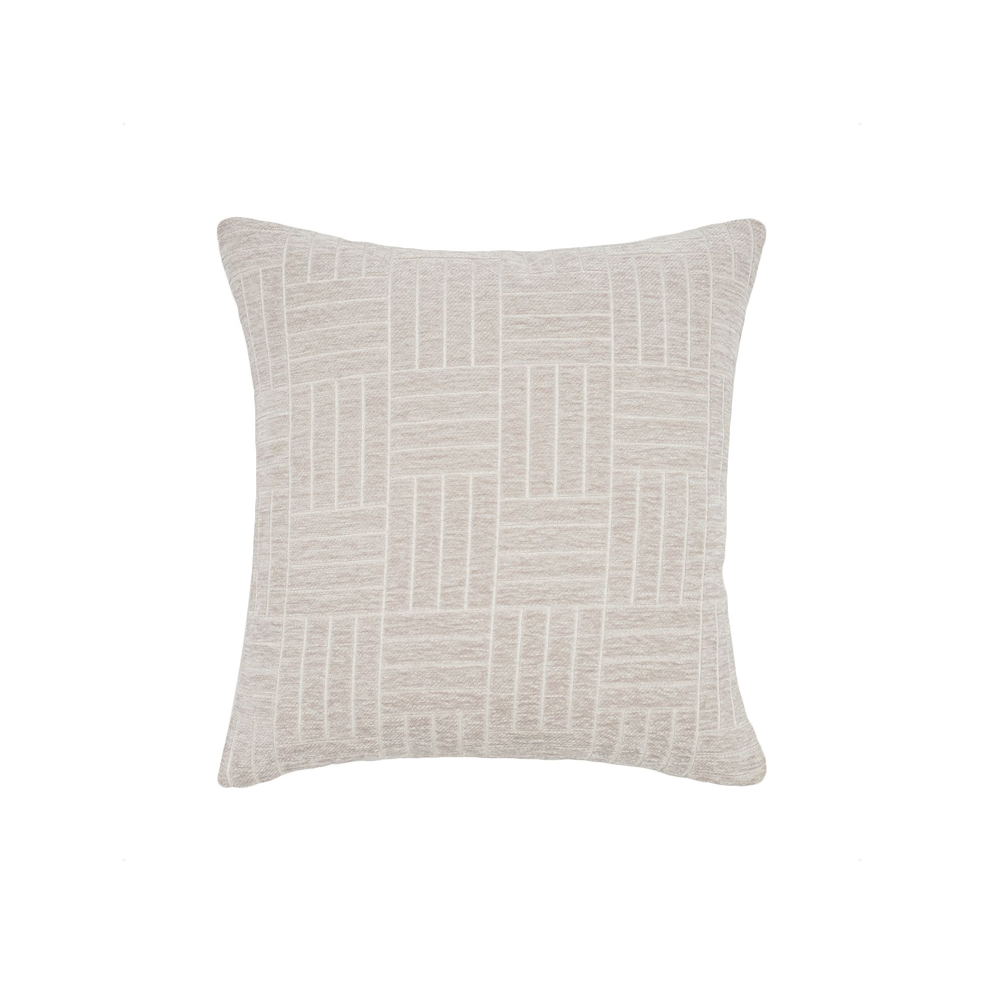 FRESHMINT Staggered Stripe Chenille Woven Jacquard Throw Pillow, Brown