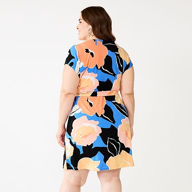 Plus Size Nine West Dolman Sleeve Wrap Dress