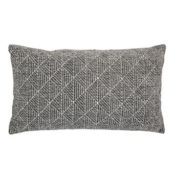 FRESHMINT Geometric Chenille Woven Jacquard Reversible Lumbar Throw Pillow