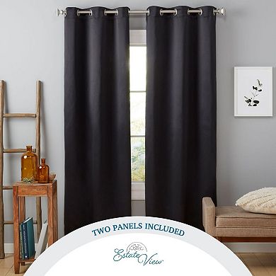 Estate View™ Set of 2 Seville Solid Room Darkening Window Curtain Panels