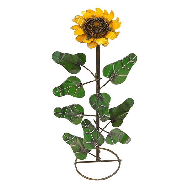 Rustic Arrow Metal Sunflower on Base Garden Decor
