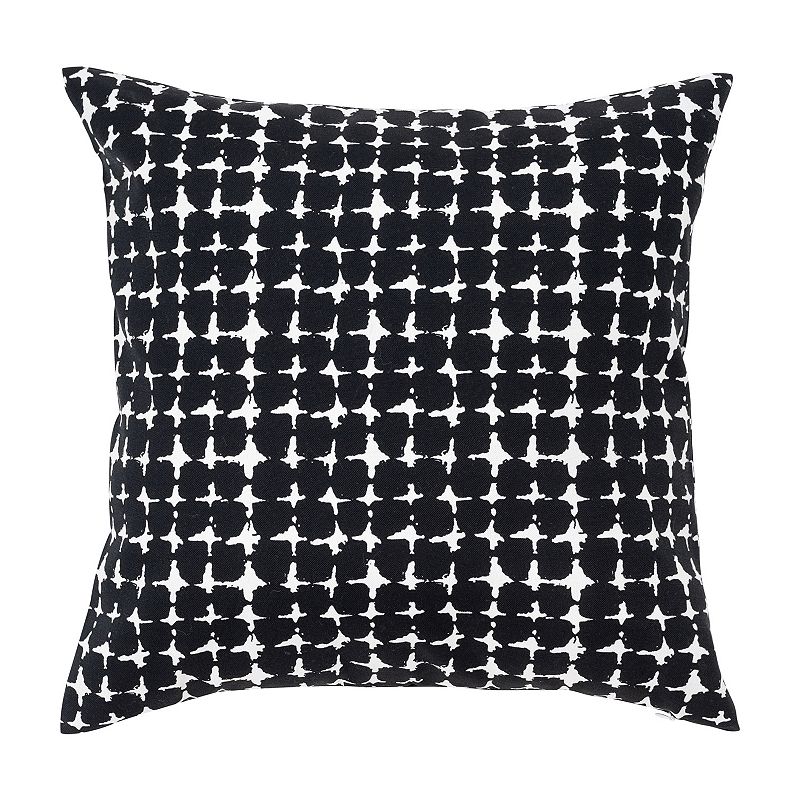 FRESHMINT Lenore Indoor Outdoor Throw Pillow, Black, 18X18