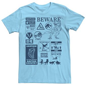 Men's Jurassic World Dominion Dinosaur Warning Tee
