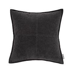 18x18 Elsa Reversible Woven Striped Chenille Square Throw Pillow Black -  Evergrace