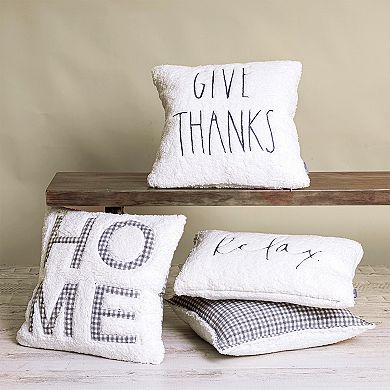 EVERGRACE Brenner Plaid Give Thanks Throw Pillow