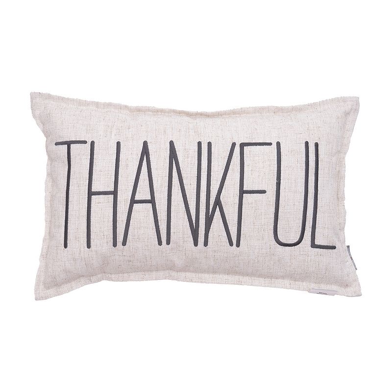 EVERGRACE Waska Thankful Linen Blend Throw Pillow, Natural, 12X20