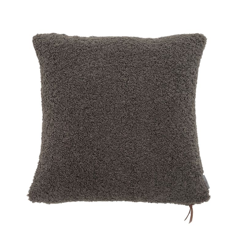 EVERGRACE 20"x20" Oversize Teddy Faux Shearling Lux Square Throw Pillow Gray - Set of 2