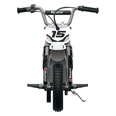 Razor MX400 Dirt Rocket 24V Electric Toy Motocross Motorcycle Dirt Bike, White