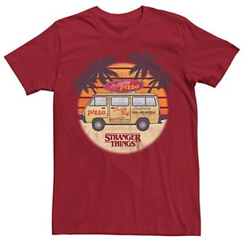 Men's Netflix Stranger Things Surfer Boy Pizza Tee