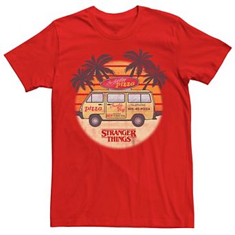 Men's Netflix Stranger Things Surfer Boy Pizza Tee