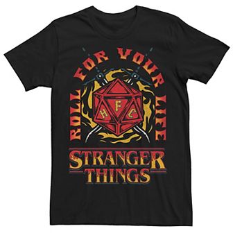 Men's Netflix Stranger Things Roll For Your Life Dodecahedron Tee