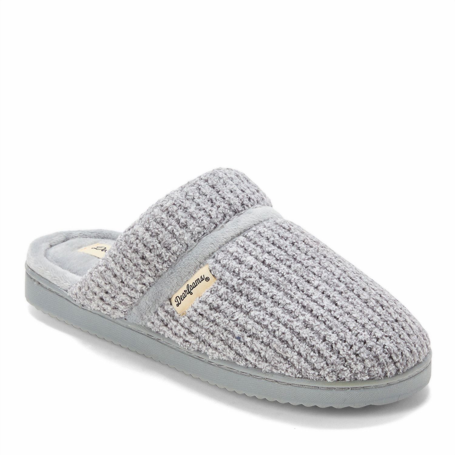 Dearfoams Women's Allison Chenille Scuff Slippers - Fairisle Pattern, Memory Foam, Machine Washable