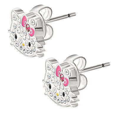 Hello Kitty Brass Crystal Stud Earrings
