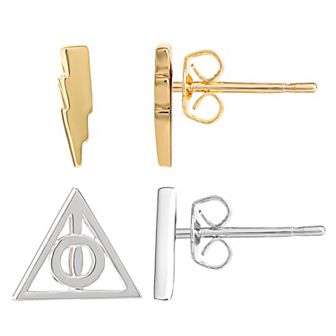 Harry Potter Brass Two-Tone Stud Earrings Set