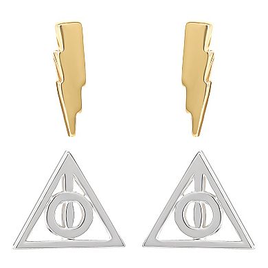 Harry Potter Brass Two-Tone Stud Earrings Set