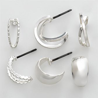 Napier® Silver Tone Hoop Earring Set