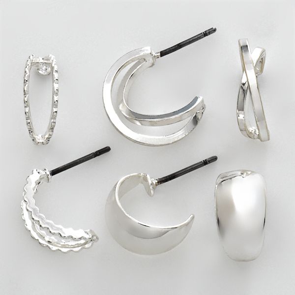 Kohls on sale silver hoops