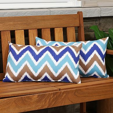 Sunnydaze 2 Indoor/Outdoor Lumbar Throw Pillow Covers - 20-Inch - Navy