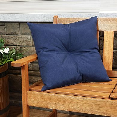 Sunnydaze 2 Outdoor Tufted Back Cushions - 19 x 19-Inch - Navy